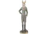 Clayre & Eef Figurina Coniglio 20 Cm Beige Verde Poliresina
