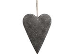 Ciondolo Decorativo Clayre & Eef Cuore 10 Cm Metallo Grigio
