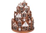 Clayre & Eef Casa Di Pan Di Zenzero Con Led Ø 21X26 Cm Poliresina Marrone