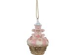 Clayre & Eef Ciondolo Natalizio Cupcake Ø 5X8 Cm In Poliresina Rosa
