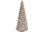 Albero Di Natale Decorativo Clayre & Eef Ø 13X30 Cm Plastica Bianco Beige