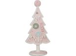 Clayre & Eef Decorazione Natalizia Albero Di Natale 25 Cm Rosa Poliresina