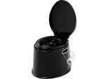 Costway Toilette Portatile Da Campeggio, Toilette Portatile Da Viaggio Fino A 200 Kg, Toilette Mobile Con Inserto A Secchio Rimovibile, Porta Rotolo Di Carta Igienica Nero