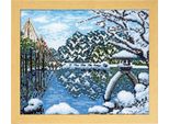 Kit Per Ricamo A Punto Croce Olympus "Kenrokuen In Inverno"", Schema Contato, 29,7X36,4 Cm"