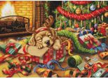 Luca-S Kit Per Ricamo A Punto Croce "Il Piccolo Combinaguai Di Babbo Natale"", Schema Per Il Conteggio, 44X32Cm"