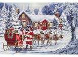 Luca-S Kit Per Ricamo A Punto Croce "La Visita Di Babbo Natale"", Schema Contato, 50X30Cm"