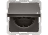 Presa Berker 1F Anth Velvet Q.1/Q.3 Da Incasso Con Cerniera IP20