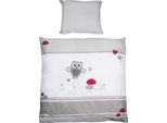 Roba Lenzuola Per Culla 2 Pezzi, Set Per Culla "Adam & Owl"", Lenzuola Per Neonati 80X80Cm, 100% Cotone"