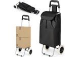 Carrello Spesa Pieghevole Costway 35L, Carrello Spesa Con Borsa Spesa Rimovibile, Carrello Spesa Con Capacità Di Carico Fino A 35Kg, Carrello Spesa Su Ruote, Nero