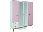 Armadio Armadi Per La Camera Dei Bambini Armadio Multiuso In Legno A 4 Ante Rosa