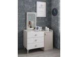 Cassettiera Per Bambini Con Specchio Beige Cassettiere Moderne Di Design Legno Di Lusso