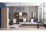 Kindermöbel Garnitur Kinderbett Kinderzimmer Bett Holz Grau Set 10tlg