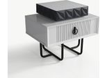 Camera Da Letto Comodino Mobili Lusso Moderno Grigio Nuovo Design Legno Metallo