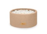Piscina Di Palline Per Bambini Flumi - Piscina Di Palline Per Bambini 90X40Cm Con 200 Palline 7Cm Eu - Beige Scuro + Palline Perlate