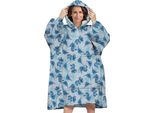 Disney Lilo & Stitch Felpa Con Cappuccio Poncho Fiori Taglia Xs - L - Poliestere