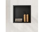 Sonni Nicchia Doccia 30X30X10Cm Nero Mensola Da Incasso Per Nicchia In Acciaio Inox