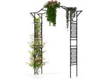 Costway Arco Di Rose In Metallo, Arco Da Giardino Per Piante Rampicanti, Arco Da Giardino, Traliccio Per Rose, Traliccio Per Rose, 170X39X210 Cm Nero