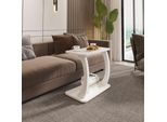 Tavolino 'Stattela' Tavolino A C 59 X 35 X 56 Cm Con 4 Ruote Bianco