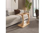 Tavolino 'Stattela' Tavolino A C 59 X 35 X 56 Cm Con 4 Rotelle Effetto Legno