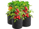 5Pcs Tessuto Pentola 7 Galloni Di Patate Piantare Borsa Pomodoro Vasca Borsa Di Patate, Giardino Borsa Tessuto Vasi Piantare Pentola Per Patate Pomodori Fiori, Nero