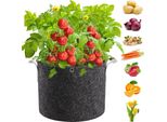 1Pc Tessuto Pentola 7 Galloni Di Patate Piantare Borsa Pomodoro Vasca Patate, Giardino Borsa Tessuto Vasi Piantare Pentola Per Patate Pomodori Fiori, Nero