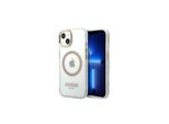 Guess Guhmp13Mhtrmd Custodia Rigida Per Iphone 13 / 14 / 15 6.1 Oro/Oro Con Profilo In Metallo Magsafe