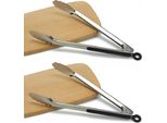 Confezione Da 2 Pinze Da Barbecue In Acciaio Inox Lunghezza-34 Cm Pinze Da Cucina Universali Con Occhiello Per Appendere - Pinze Multiuso Xxl Bbq - Pinze Per Carne Resistenti Al Calore Pinze Per Salsicce Pinze Da Portata Antiscivolo Pinze Da Gourmet