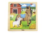 Viga Handy Puzzle Di Legno Cavalli 9 Pezzi