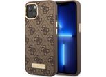 Guess Guhmp14Mu4Gprw Custodia Rigida 4G Logo Plate Magsafe Per Iphone 14 Plus / 15 Plus 6.7 Marrone/Marrone