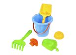 Set Sabbiera Lena 6 Pezzi Secchiello Pala Rastrello E Formine