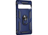 Custodia Ibrida Per Cellulare Con Supporto Ad Anello Per Google Pixel 7A - Blu Scuro