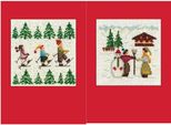 Le Bonheur Des Dames Biglietti D'auguri Set Di 2 Kit Punto Croce "Sciatore"", 10,5X15Cm"