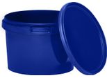 Secchio Benbow Con Coperchio 0,5L X10 Blu - Sicuro Per Gli Alimenti, Robusto, Ermetico, A Prova Di Perdite, Inodore - Secchio In Plastica Con Manico - Vuoto