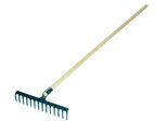 J.A.D. Tools Rastrello In Metallo Verde, 16 Denti Con Manico 160 Cm