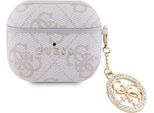Guess, Cover Per Airpods 3 4G Script Con Charm Scintillante Con Strass, Rosa Antico