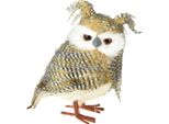 Gufo Decorativo H27Cm, Decorazione Autunnale, Animale Della Foresta, Decorazione Invernale, Gufo Aquila Artificiale