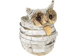 Fioriera Gufo Bianco 23Cm Decorativo Fioriera Autunno Decorazione