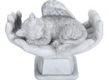 Statua Commemorativa Dell'animale Domestico Ornamento Da Giardino All'aperto Angelo Con Le Mani Di Dio Pietra Tombale Gatto
