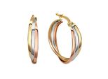 Paar Creolen "Gold 333 Dreifarbig 20Mm Durchmesser", Bunt (Mehrfarbig), Fascination By Ellen K., Ohrringe, Damen, One-Size, Gold