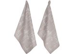 Geschirrtuch PAD Culture, beige (sand), H:1cm L:70cm T:50cm, 100% Baumwolle, Geschirrtücher