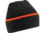 Cappello / Berretto A Maglia Beechfield Unisex RW251 (Taglia Unica) (Nero/Arancione)