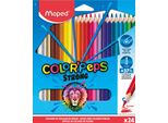 Maped 862724 Matite Colorate Triangolari Maped Color'peps Strong, Confezione Da 24 Pezzi