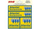 Icona Pickup Vinile 15X15Cm 4 In 1 Attenzione Prevenzione Quartieri