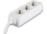 Prese Di Corrente A 3 Vie - IP20 - Bianco - Cavo Da 1,5 M