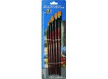 Pennelli Artistici Con Setole Sintetiche Piatte 6 Pz Linea Flamingo