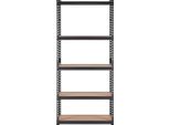 Succebuy Scaffale Di Stoccaggio, Regolabile A 5 Livelli, Capacità Di Carico Di 2000 Libbre, Robusta Scaffalatura Per Garage, Scaffale Multiuso Organizzatore In Metallo, Nero, 36" L X 18"" W X 72"" H Per Cucina, Dispensa"