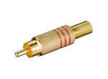 Goobay Cinchstecker Vergoldet Mit Knickschutz Rot (Bulk)
