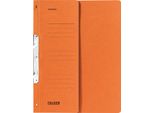 Falken 80000755 Einhakhefter A4 1/2 Vorderdeckel Kfm. Heftung, Orange, Manilakarton, 250 G/Qm