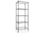 Scaffale In Metallo Rocky Verniciato A Polvere Nero 5 Ripiani 55 X 35 X 140 Cm