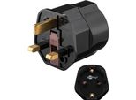 Goobay 45352 Adattatore Di Rete, Nero - Presa Con Contatto Di Terra (Tipo F, Cee 7/4) > Spina Uk A 3 Poli (Tipo G, Bs 1363)